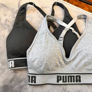 PUMA | black and grey sports bras